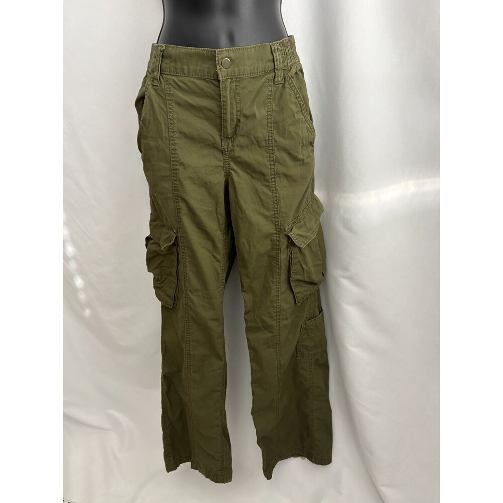 Divided Olive Green Cargo Utility Pants Size 4 Y2K Straight Leg Pockets